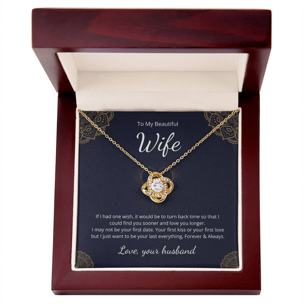 Love Knot Necklace for Wife – Birthday Gift with Custom Message