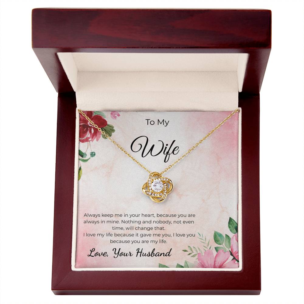 Love Knot Necklace for Wife – Personalized Gift Message Card