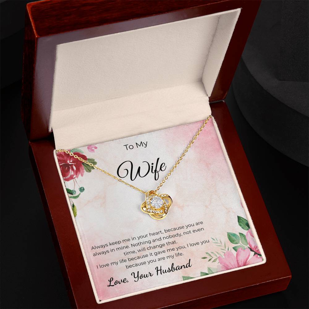 Love Knot Necklace for Wife – Personalized Gift Message Card
