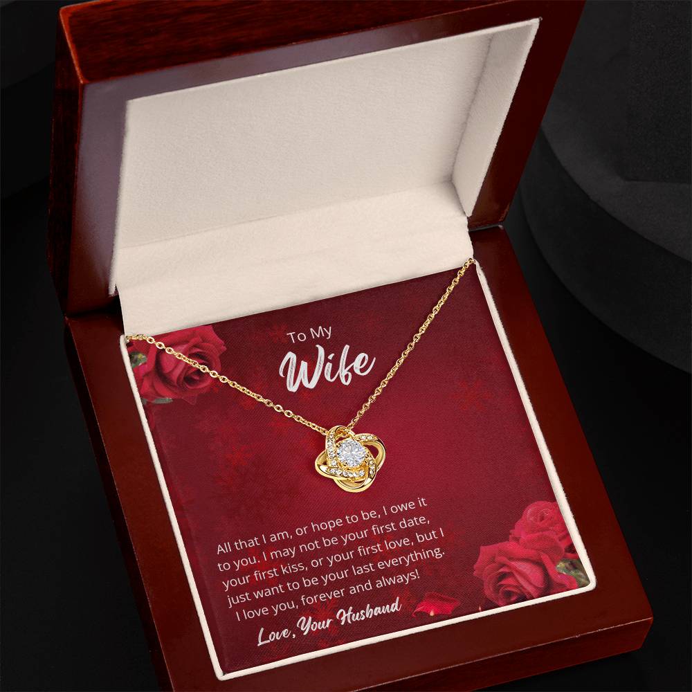 Love Knot Necklace for Wife – Meaningful Gift with Love Letter Card