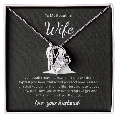 Forever Love Necklace for Wife – Personalized Gift Message Card