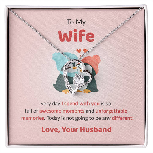 Forever Love Necklace for Wife – Forever & Always Love Note Included