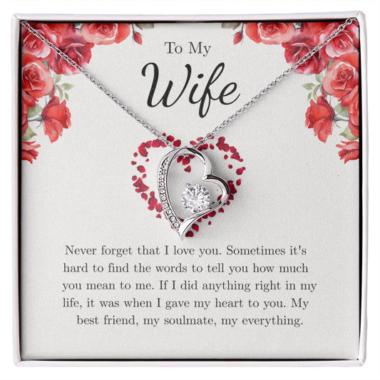 Forever Love Necklace for Wife – Just Because I Love You Message Card