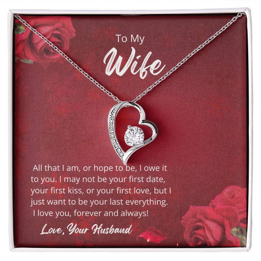 Forever Love Necklace for Wife – Valentine’s Day Gift Message Card
