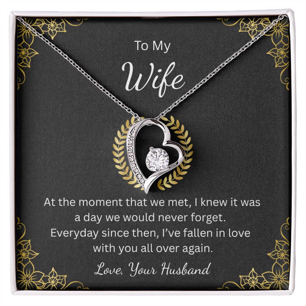 Forever Love Necklace for Wife – With All My Heart Message Card