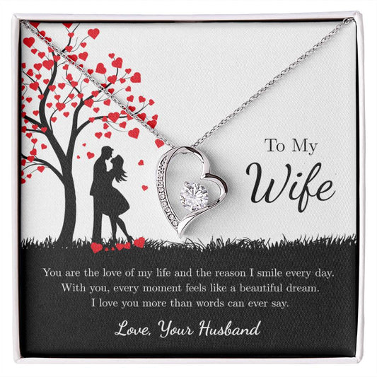 Forever Love Necklace for Wife – Soulmate Gift with Custom Card