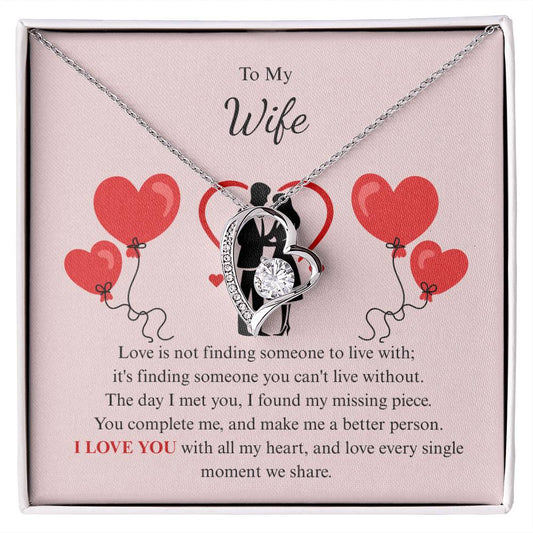 Forever Love Necklace for Wife – To My Queen Personalized Message