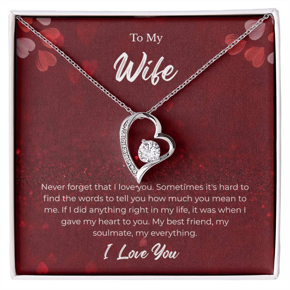 Forever Love Necklace for Wife – Wedding Day Keepsake with Note