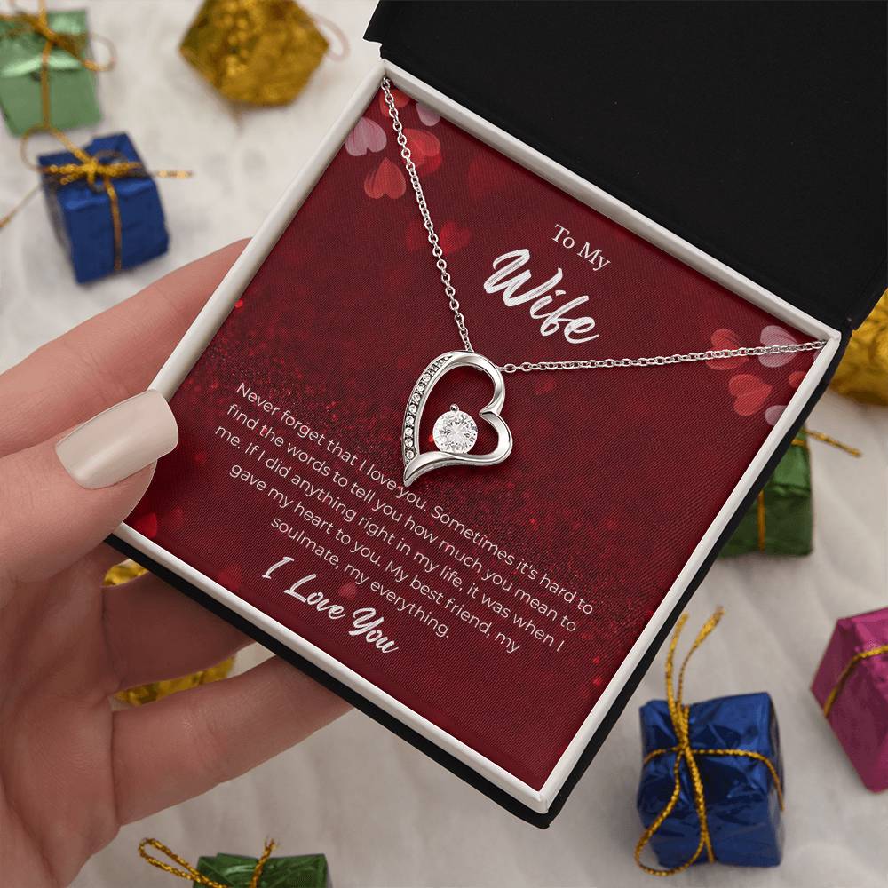 Forever Love Necklace for Wife – Wedding Day Keepsake with Note