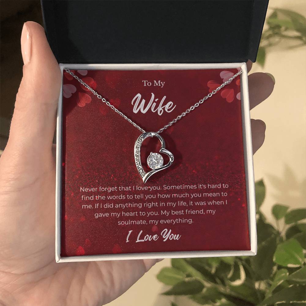 Forever Love Necklace for Wife – Wedding Day Keepsake with Note