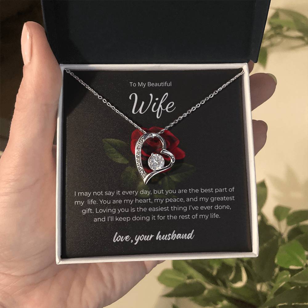 Forever Love Necklace for Wife – Custom Birthday Gift with Love Note
