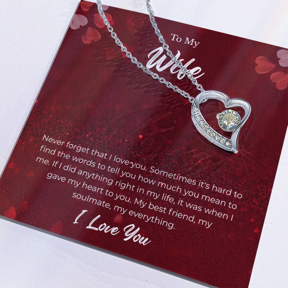 Forever Love Necklace for Wife – Wedding Day Keepsake with Note