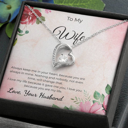 Forever Love Necklace for Wife – Romantic Anniversary Gift Card