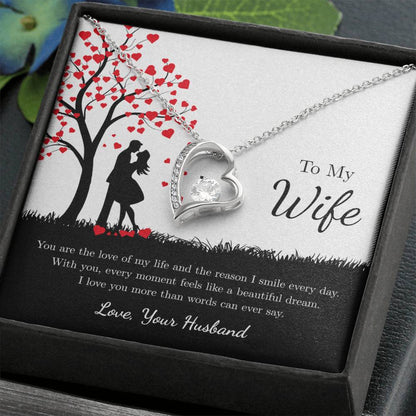 Forever Love Necklace for Wife – Soulmate Gift with Custom Card