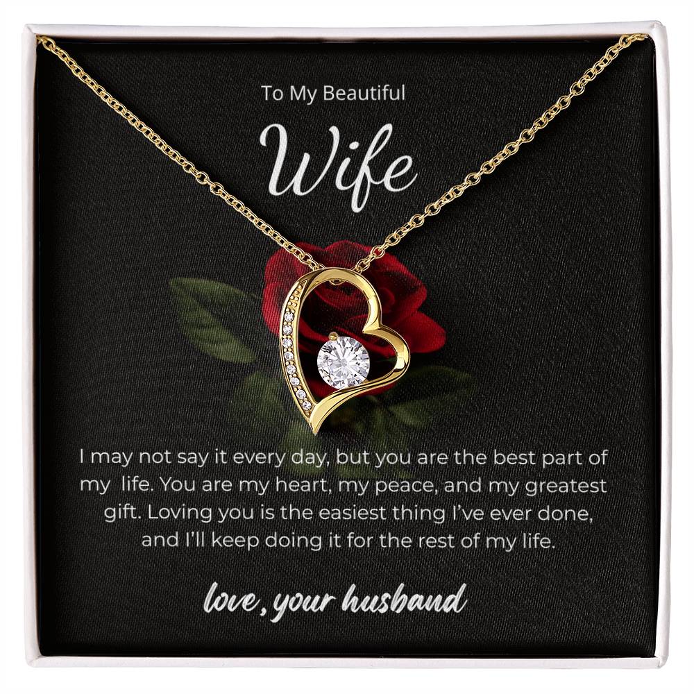 Forever Love Necklace for Wife – Custom Birthday Gift with Love Note
