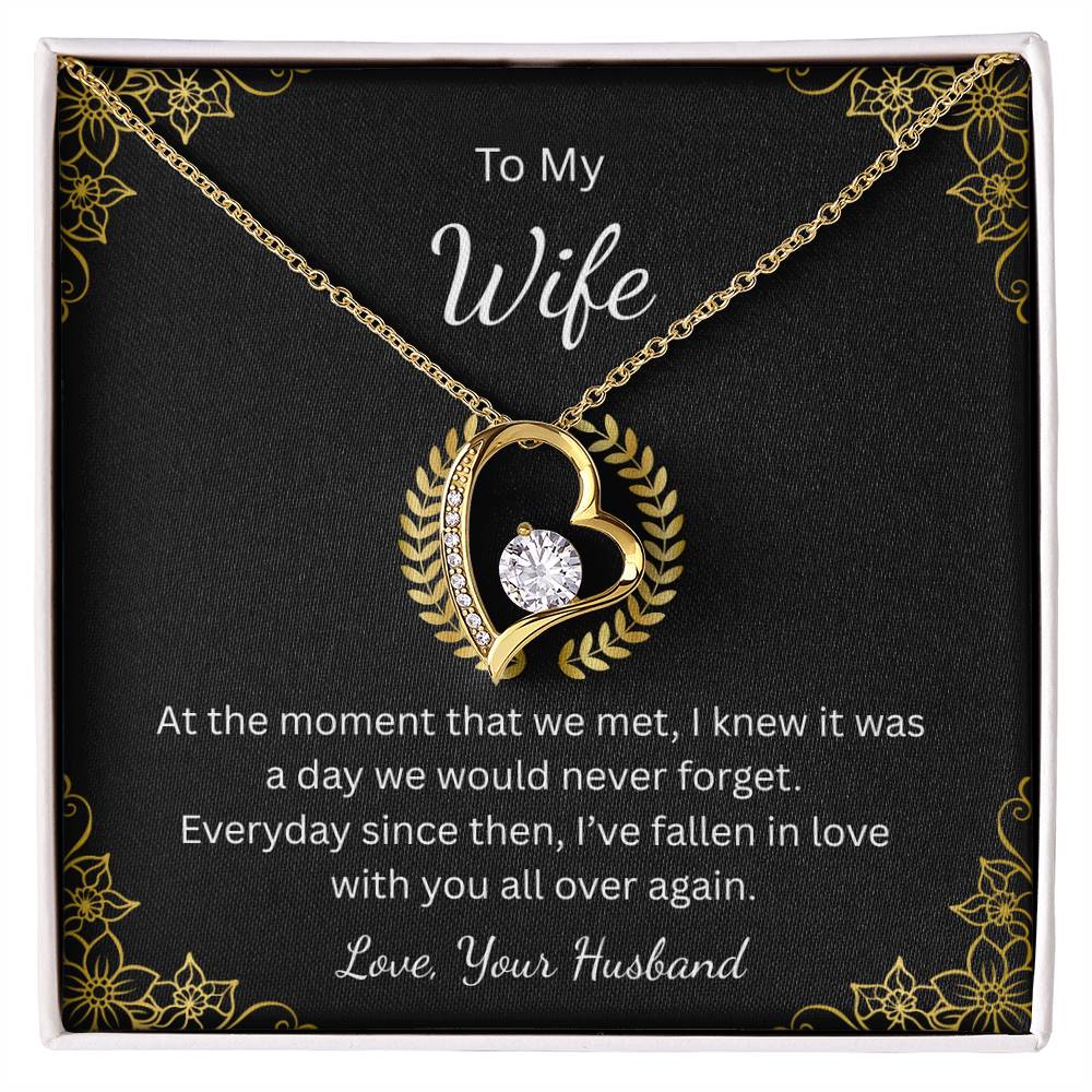 Forever Love Necklace for Wife – With All My Heart Message Card