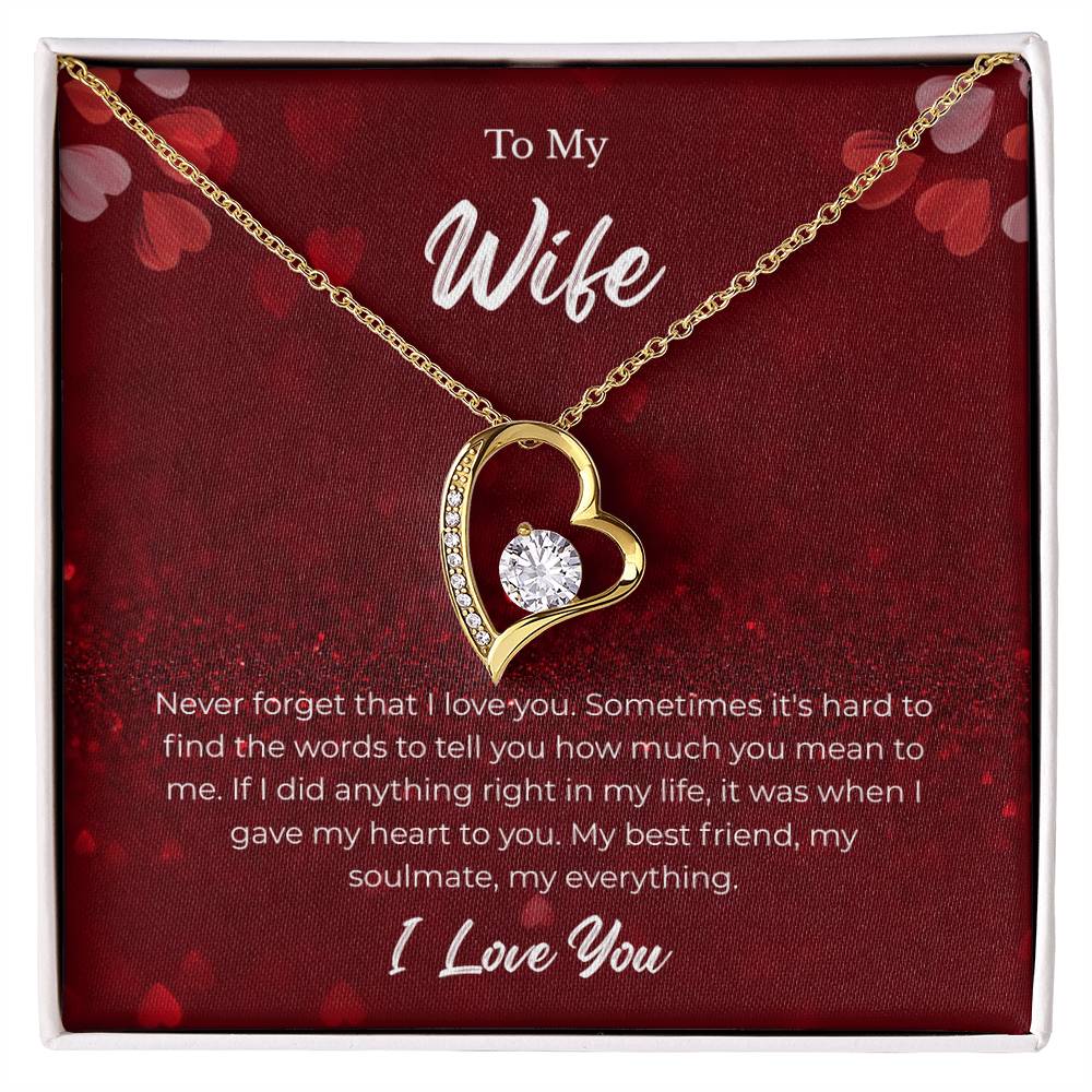 Forever Love Necklace for Wife – Wedding Day Keepsake with Note