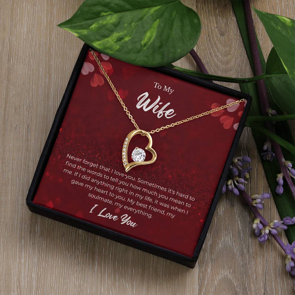 Forever Love Necklace for Wife – Wedding Day Keepsake with Note