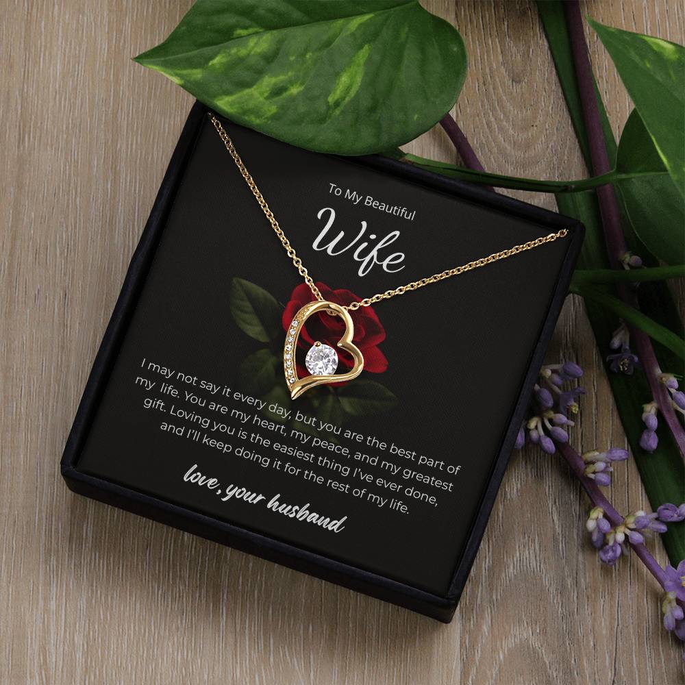 Forever Love Necklace for Wife – Custom Birthday Gift with Love Note