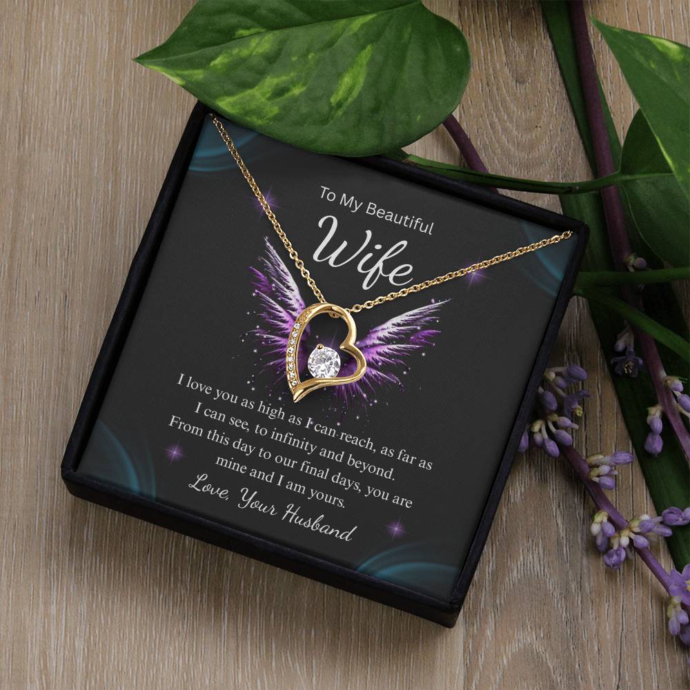 Forever Love Necklace for Wife – Deep Love Message Card Gift