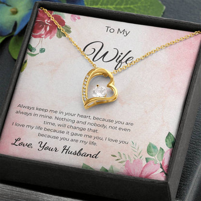 Forever Love Necklace for Wife – Romantic Anniversary Gift Card