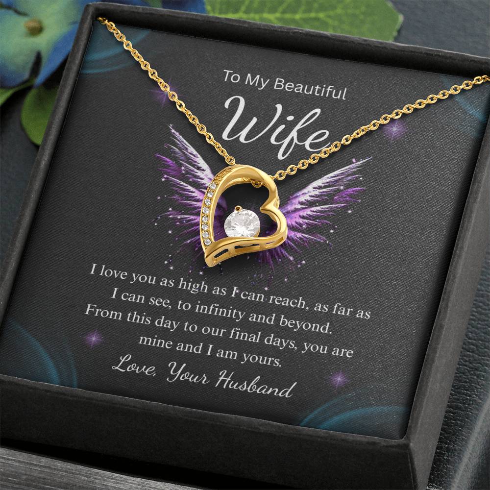 Forever Love Necklace for Wife – Deep Love Message Card Gift